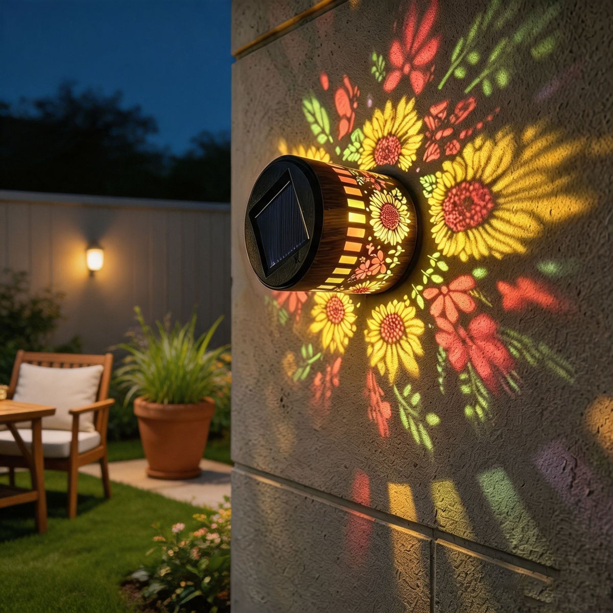 65K+ SOLD!✨Solar Mandala Wall Light | Outdoor Garden Fence Projector Lamp 🪐🌌