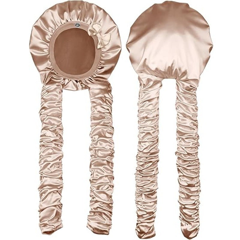 Pantyhose Sleeping Bonnet for Long Braids & Hair Elastic Satin