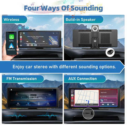 Wireless Carplay Car Stereo, 10.26" inch HD