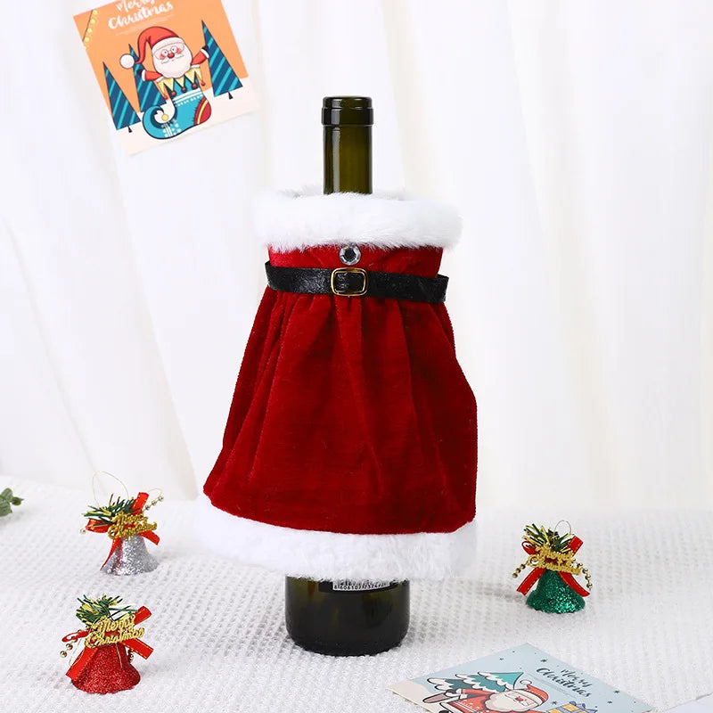 Christmas Wine Bottle Cover dress Christmas Decorations