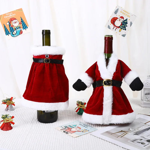 Christmas Wine Bottle Cover dress Christmas Decorations