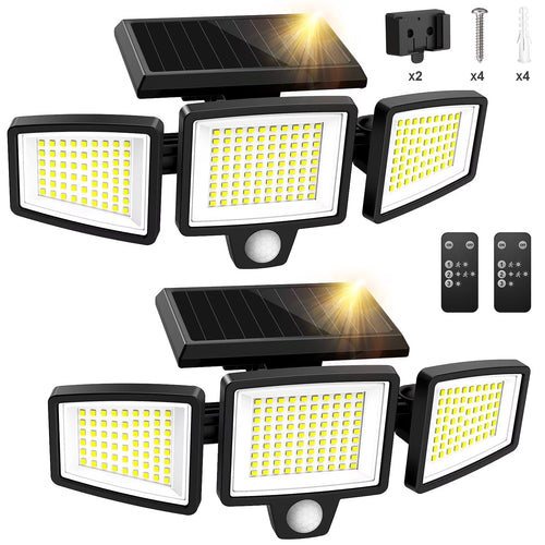 ⏰Limited Stock 60% OFF Solar Lights Outdoor - 210 LED 2500LM Waterproof Motion Sensor Security Lights with Wireless Remote