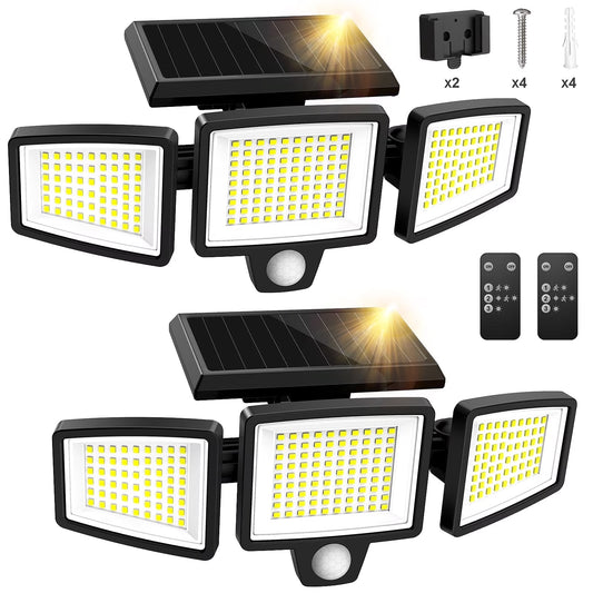 ⏰Limited Stock 60% OFF Solar Lights Outdoor - 210 LED 2500LM Waterproof Motion Sensor Security Lights with Wireless Remote