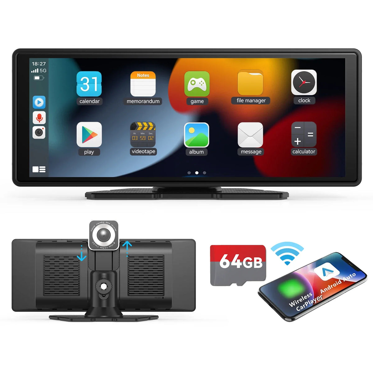 Wireless Carplay Car Stereo, 10.26" inch HD