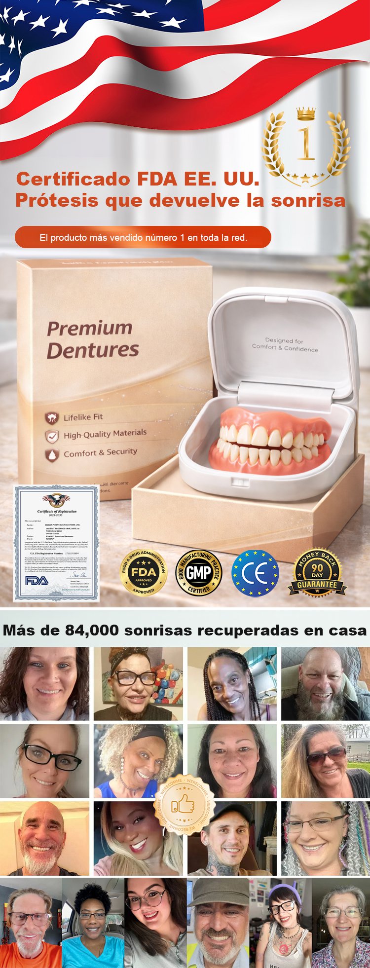 Estuche dental portátil con prótesis: Recupera tu sonrisa-Pago contra entrega