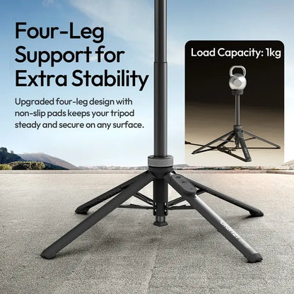 Ulanzi MT85 MagSafe Snap-On Magnetic Cellphone Tripod - 1.7M Adjustable Selfie Stick, Steel Quadruped Stand