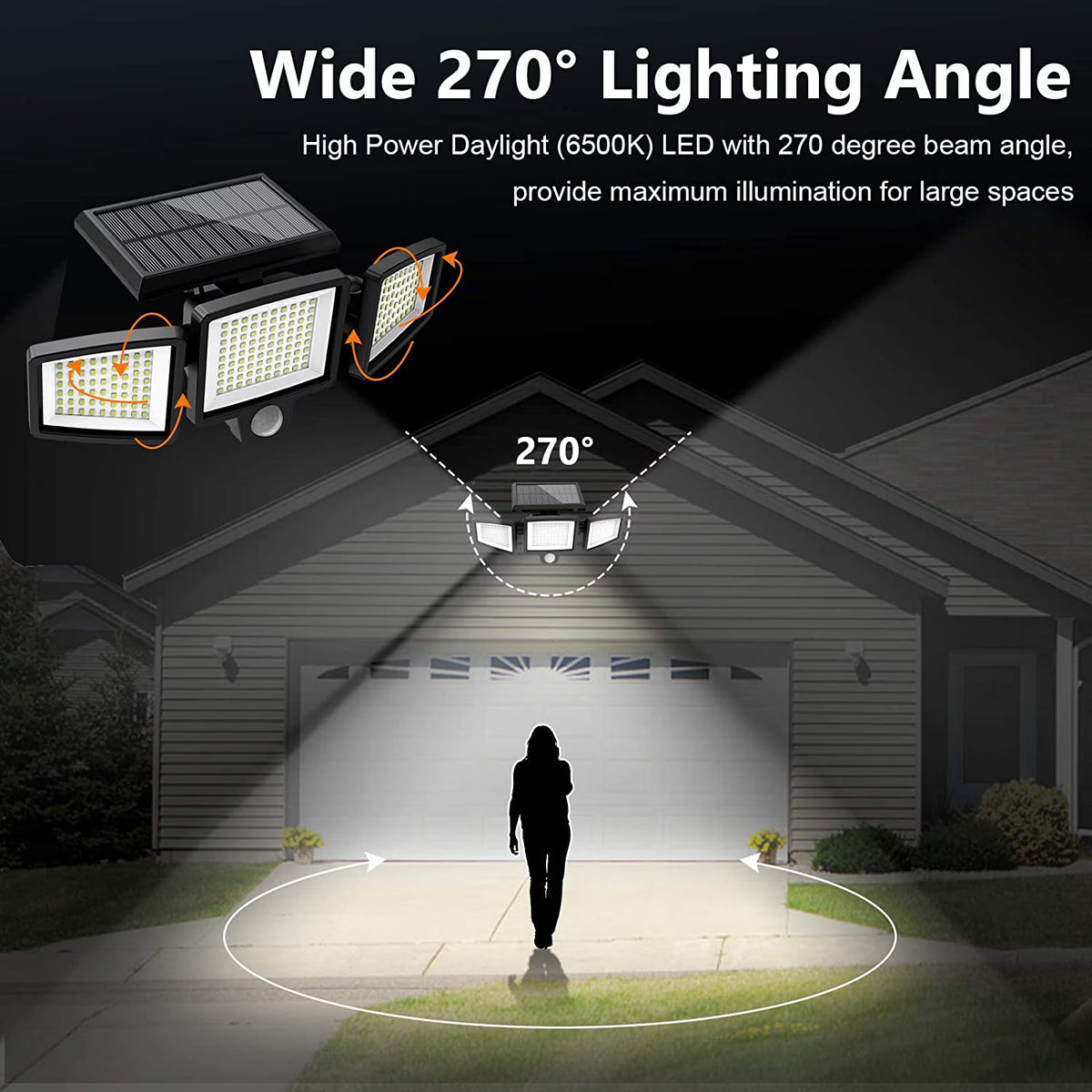 ⏰Limited Stock 60% OFF Solar Lights Outdoor - 210 LED 2500LM Waterproof Motion Sensor Security Lights with Wireless Remote