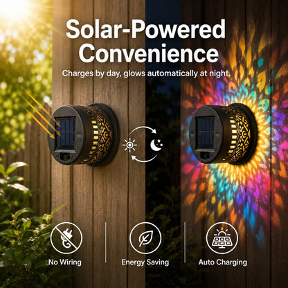 65K+ SOLD!✨Solar Mandala Wall Light | Outdoor Garden Fence Projector Lamp 🪐🌌