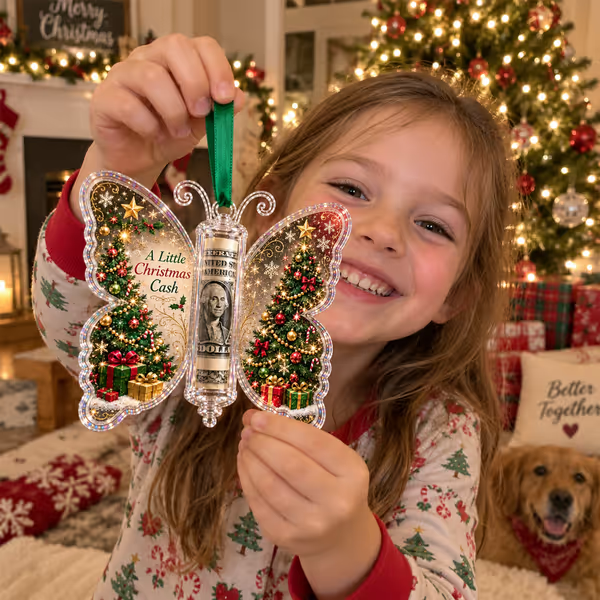 🔥Last Day 49% OFF🦋💵 Christmas Cash Gift Butterfly Ornament – Holiday Money Holder Keepsake 🎄✨