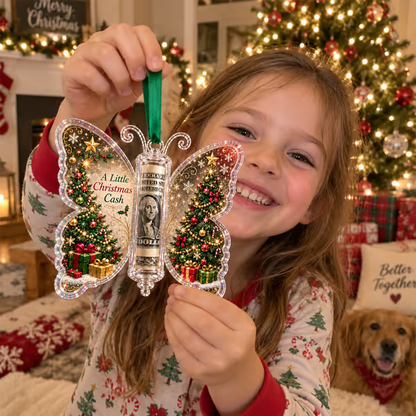 🔥Last Day 49% OFF🦋💵 Christmas Cash Gift Butterfly Ornament – Holiday Money Holder Keepsake 🎄✨