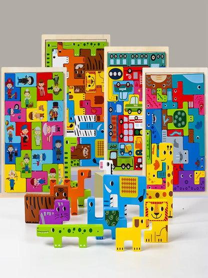 Montessori Wooden Puzzle Set