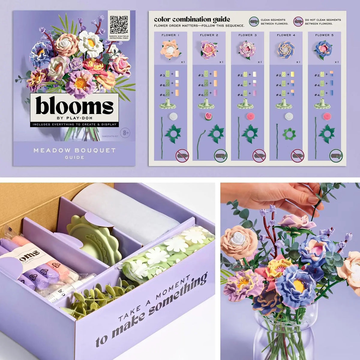 Blooms by Play-Doh Meadow Bouquet Kit Floral Craft for Adults & Teens