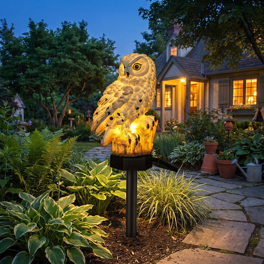 Solar Owl Garden Stake Light
