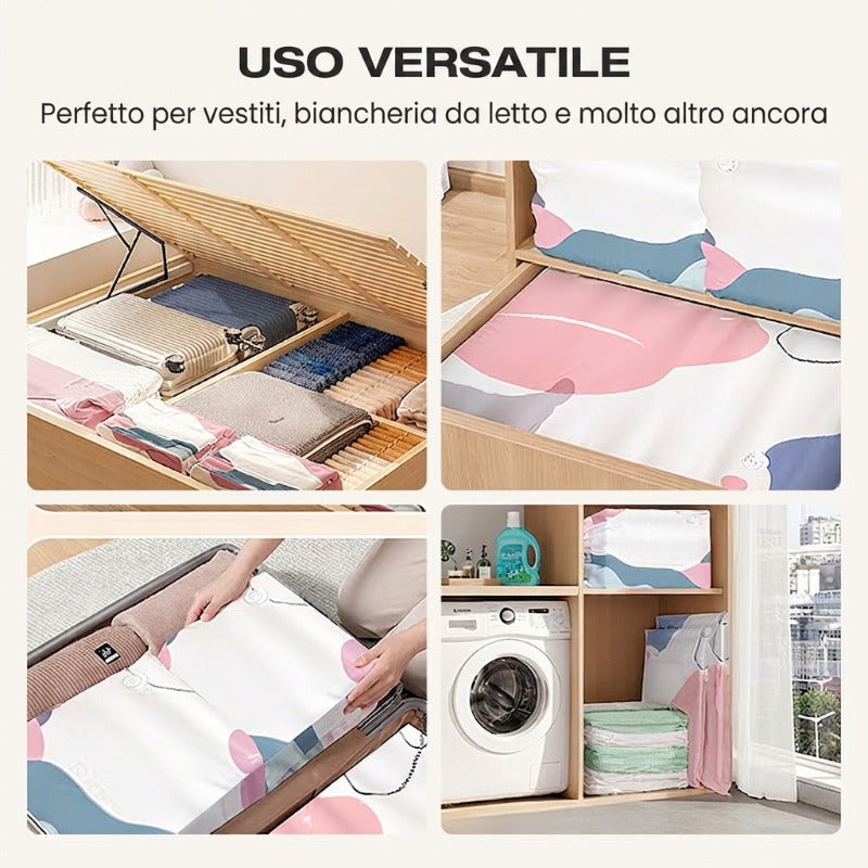 🧳💨 50% di sconto! Sacchetti sottovuoto senza pompa – Premi e sigilla, nessuna pompa necessaria. Risparmia l'80% di spazio, mantiene i vestiti asciutti e privi di polvere. Ideal per biancheria da letto voluminosa e attrezzatura stagionale. 🛏️🗄️